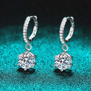 925 sterling silver Moissanite earrings