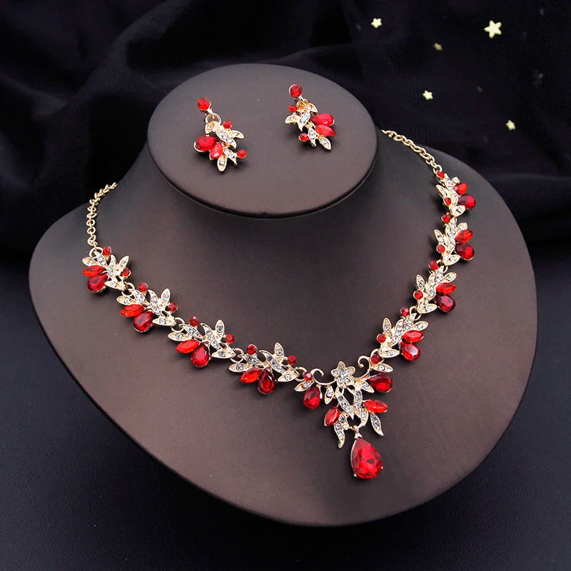 Water Drop Butterfly Bridal 3-Piece Rhinestone Jewelry Set