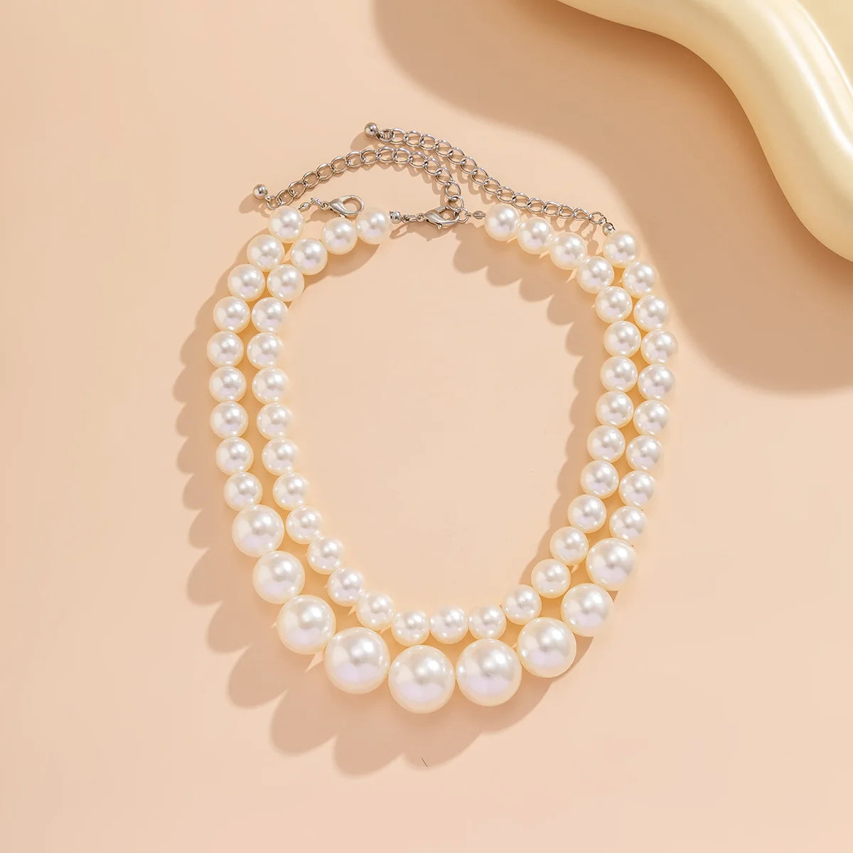 Trendy Double Row Large Pearl Necklace