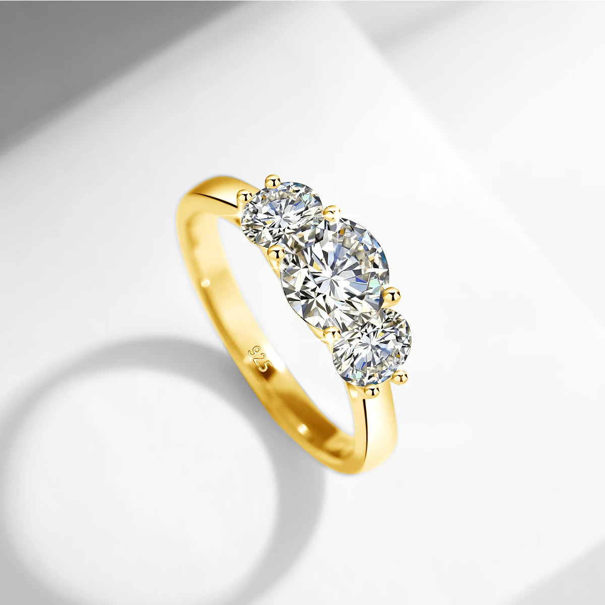 Yellow Gold Moissanite Ring 2ct