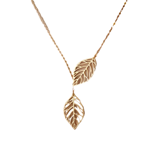 Double Leaves Boho Clavicle Necklace