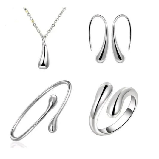 S925 Silver Water Drop Jewelry Set