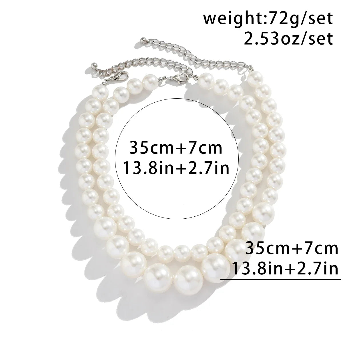 Trendy Double Row Large Pearl Necklace