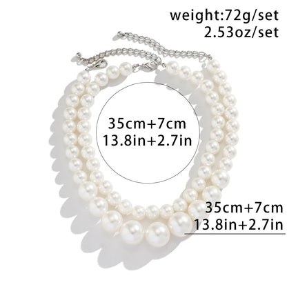 Trendy Double Row Large Pearl Necklace