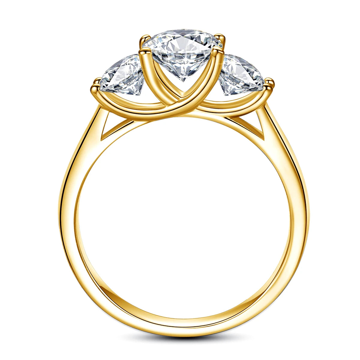 Yellow Gold Moissanite Ring 2ct