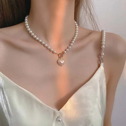 Vintage Imitation Pearls Collar Necklace