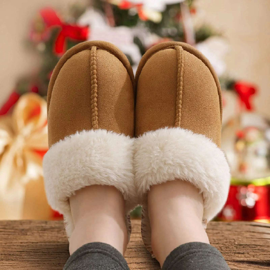 CozyCloud Fuzzy Slippers – Ultra-Soft Fluffy Suede House Shoes for Women