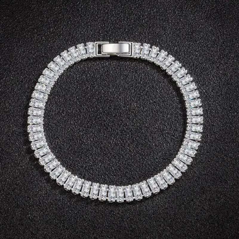 Silver Zircon Crystal Bracelet