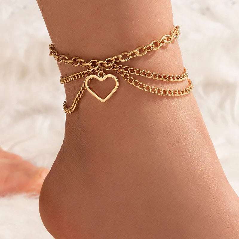 women's anklets silver